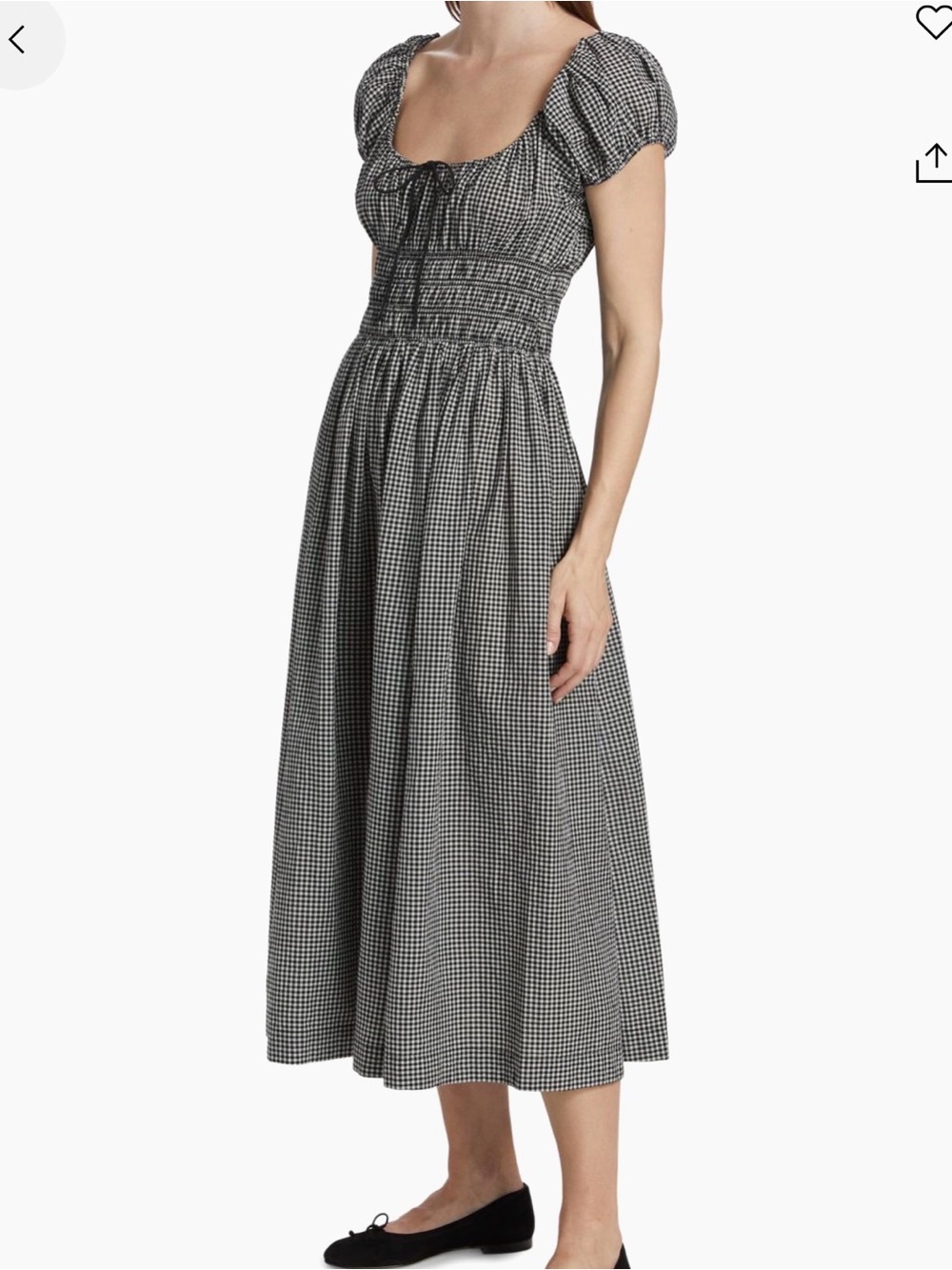DÔEN
Quinn Smocked Check Dress  size S
